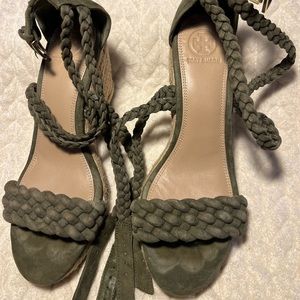 Tory Burch strappy wedges.